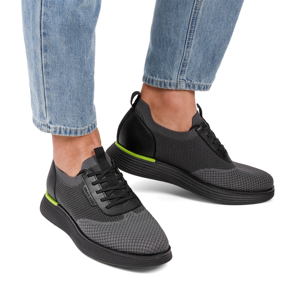 [MaxFlex SuiteBreeze+] Men's Lightweight Mesh Oxford Sneakers - BLACK-NEON GREEN - 7